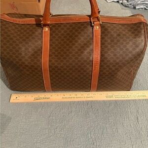 Celine Vintage Brown Monogram Weekender Bag